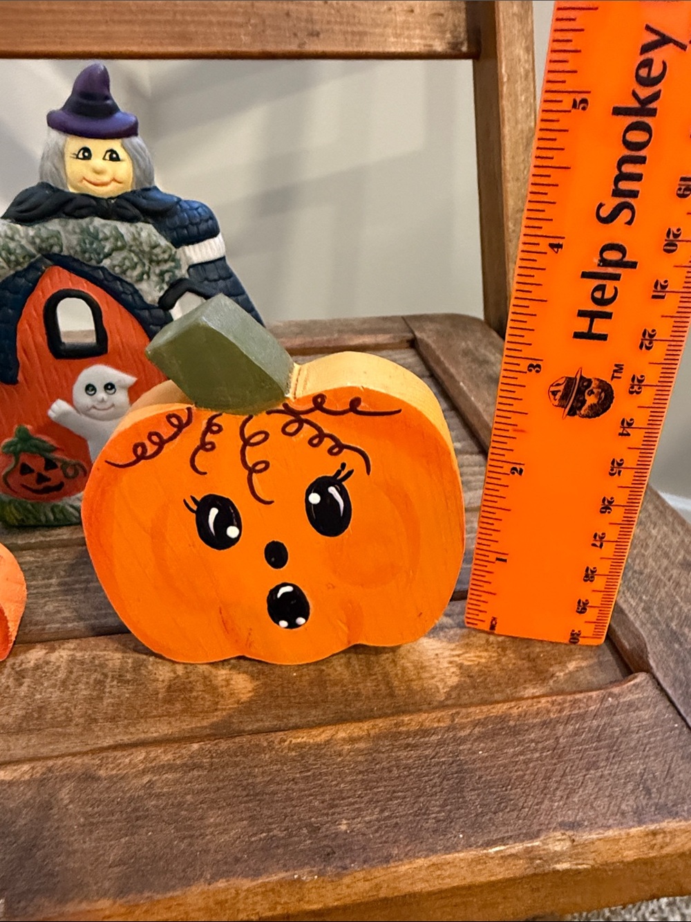 Halloween Decor Bundle Witch Haunted House Pumpkin Vintage Folk Art Style - Picture 5 of 5